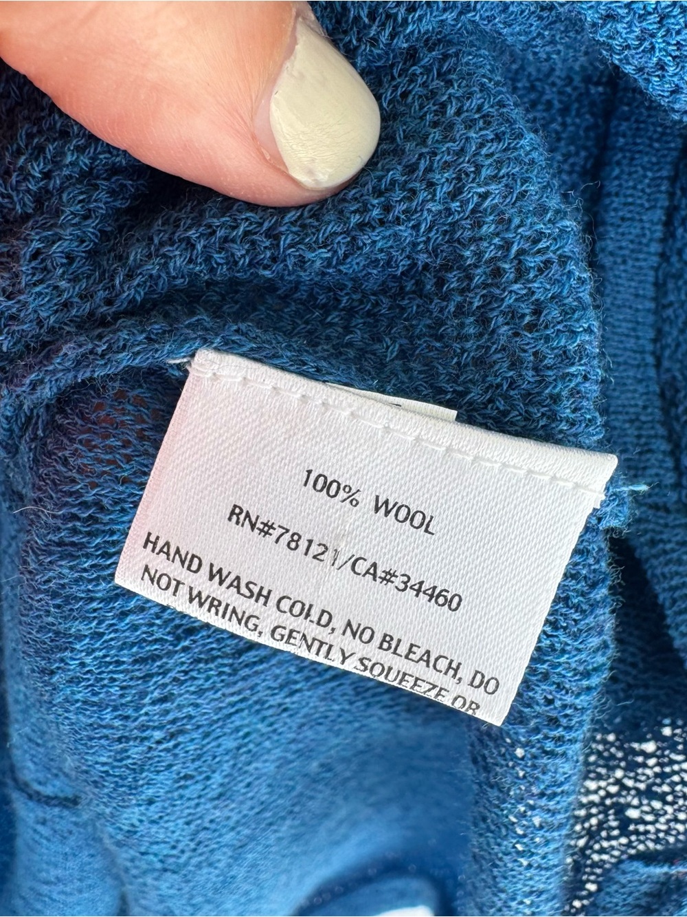 Eileen Fisher 100% Wool V-Neck Short Sleeve Sweater - Bright Blue - Picture 3 of 8